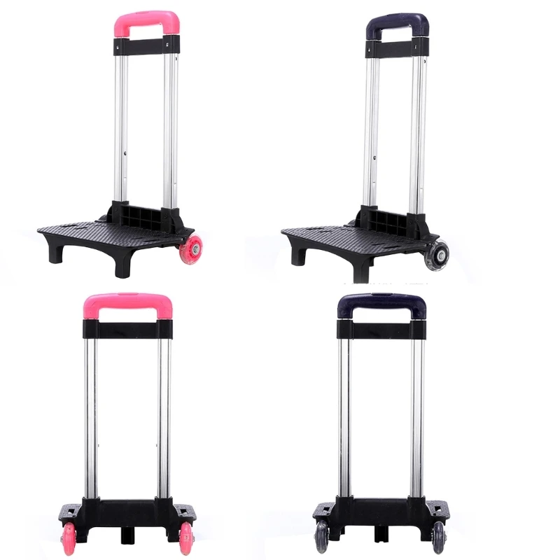 M2EA Aluminium Alloy Backpack Trolley with 2  Foldable Trolley Cart Wheeled Hand Truck for School Bags Luggage Backpack