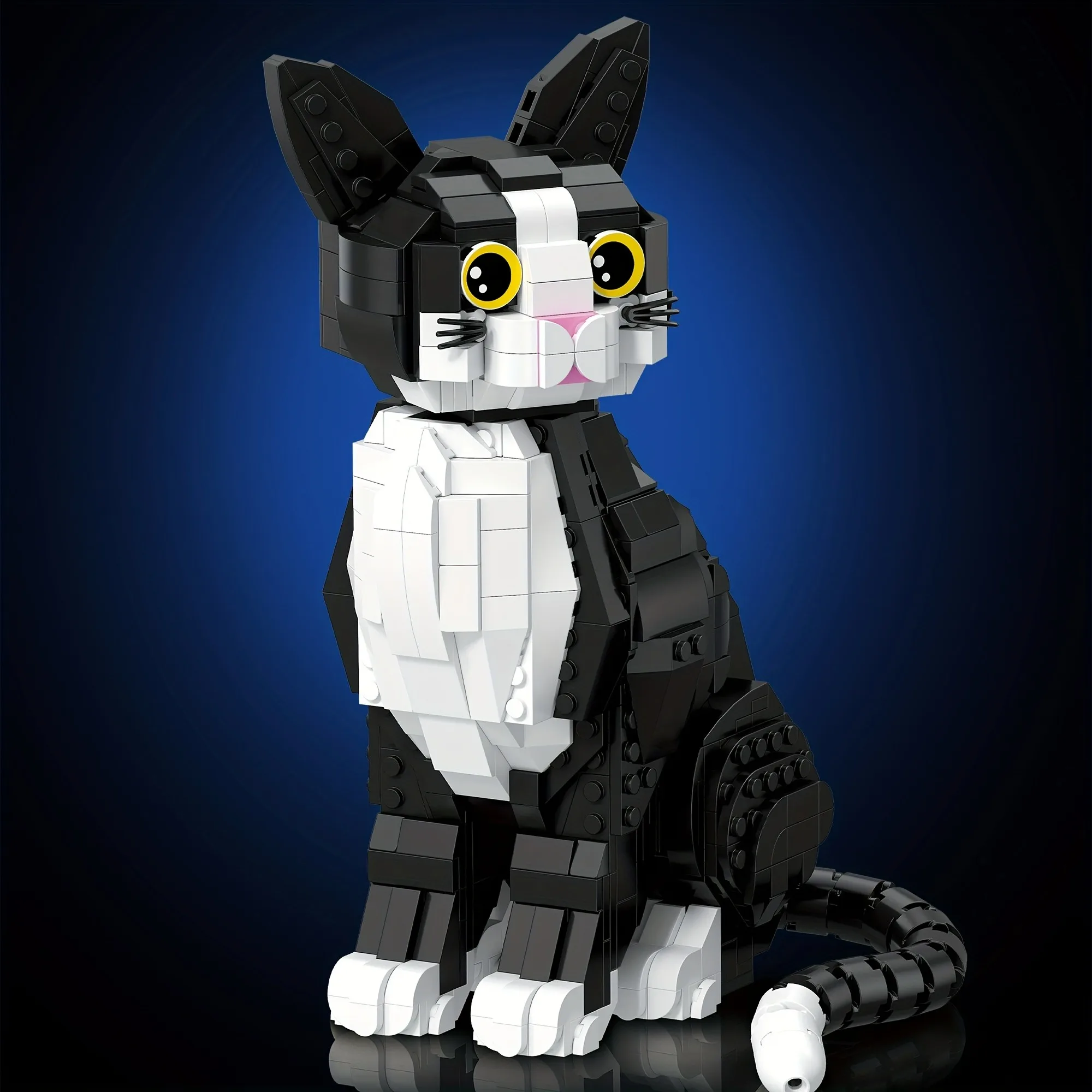 

New Christmas and Valentine's Day Cat Building Block Set, Creative Animal Series Building Block Model Ornaments, Perfect for Gif