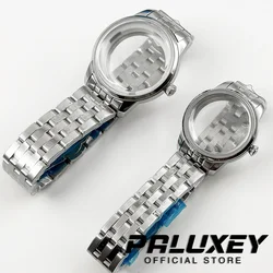 33MM/40MM Cocktails Stainless Steel Watch Case Fit NH35 NH38  Movement Arch Glass Transparent Backcover Silver Case