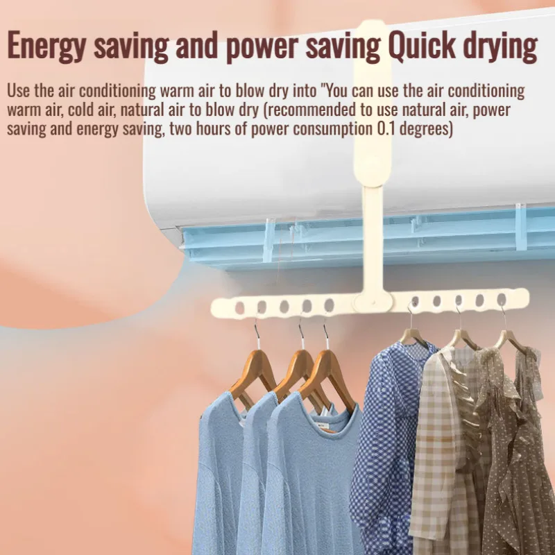 رف تجفيف محمول متعدد الوظائف لتكييف الهواء ، رفوف ملابس معلقة في الأماكن المغلقة ، يصلح للسفر ، الفندق