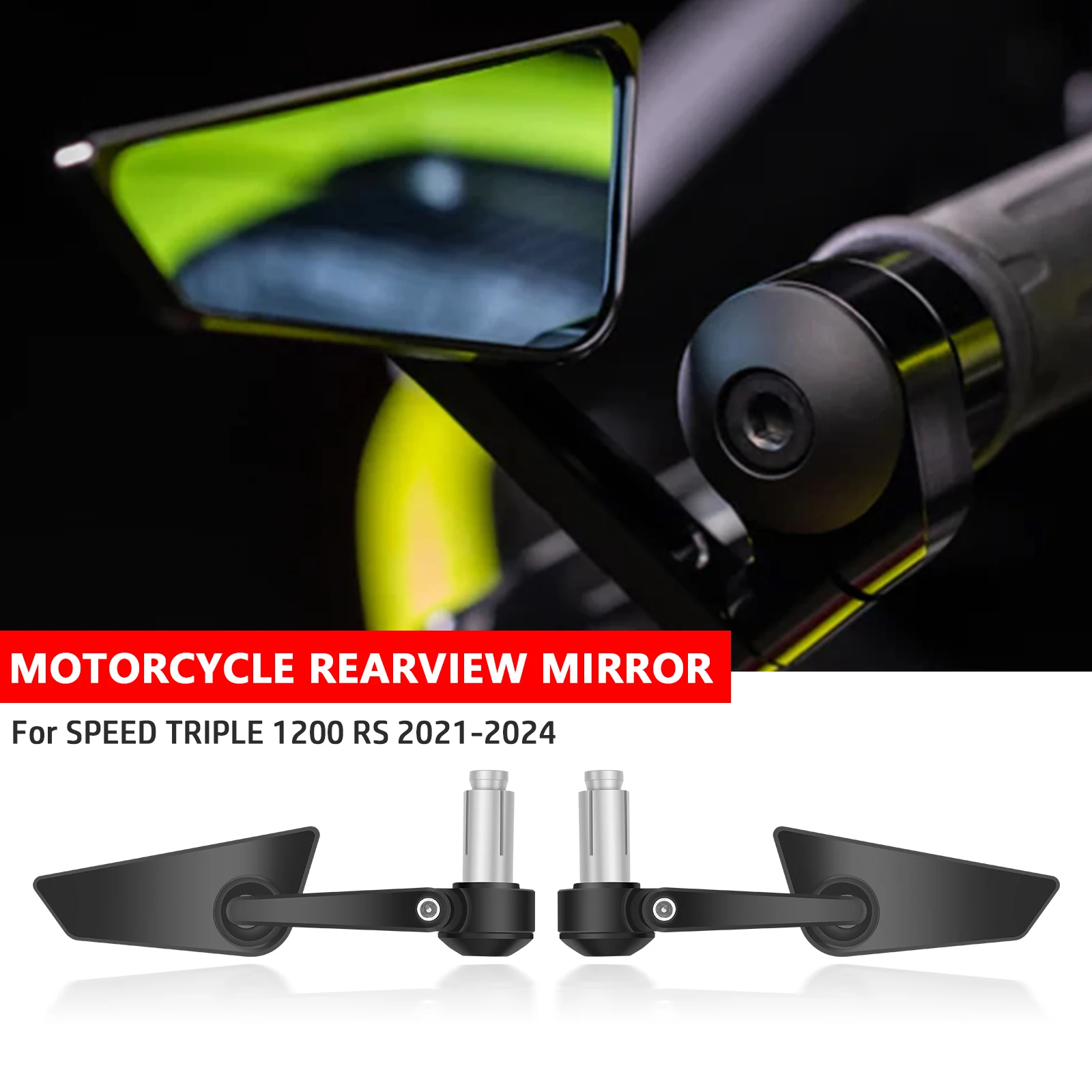 For SPEED TRIPLE 1200 RS 2021-2024 Motorcycle Universal Bar End Mirror Handle bar Rearview Side Mirrors view reversing