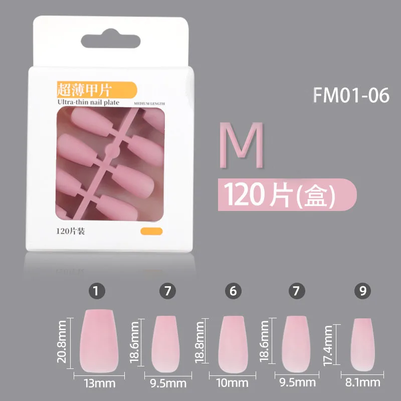 

120-Piece Press-On Nail Kit - Solid Color DIY Fake Nails Medium length in Oval & Square Shapes Coverage Nail Art Kit