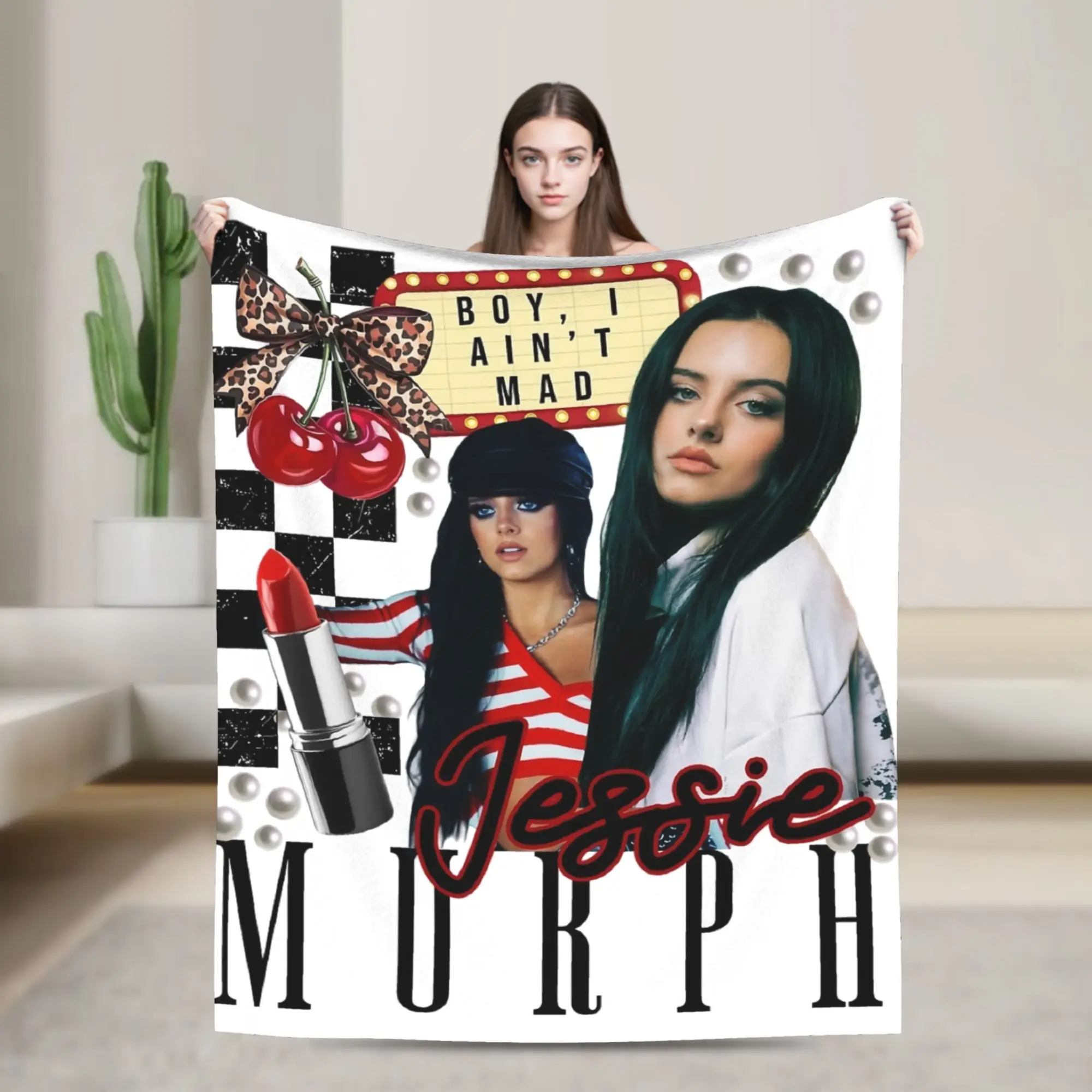 

Jessie Murph Music Singer Retro Print Blanket For Men Women Ultra Soft Tour 2025 Throw Blankets for Bed 50x60 Inches Multi-size