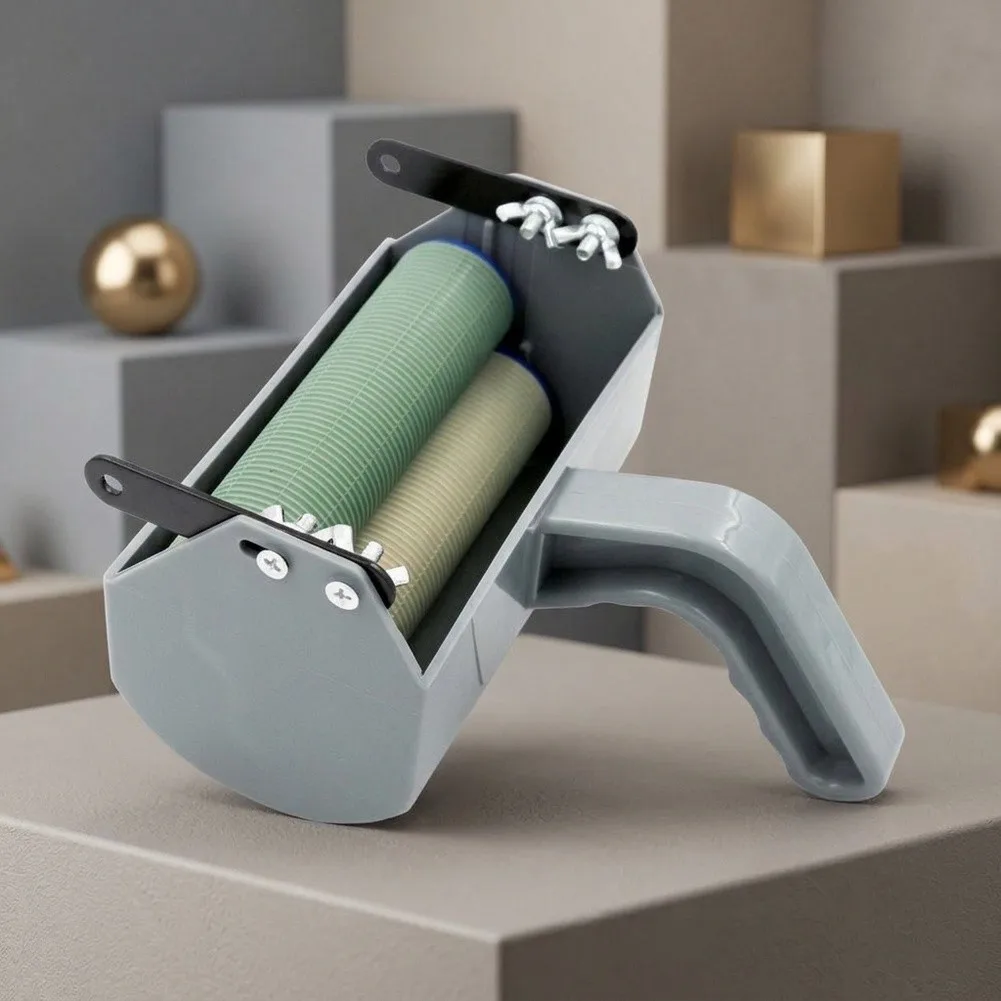 Plastic Wallpaper Roller Tool For DIY Wall Decor, Smooth Bubble-Free Application On Various Surfaces, 12.7cm Silver Design