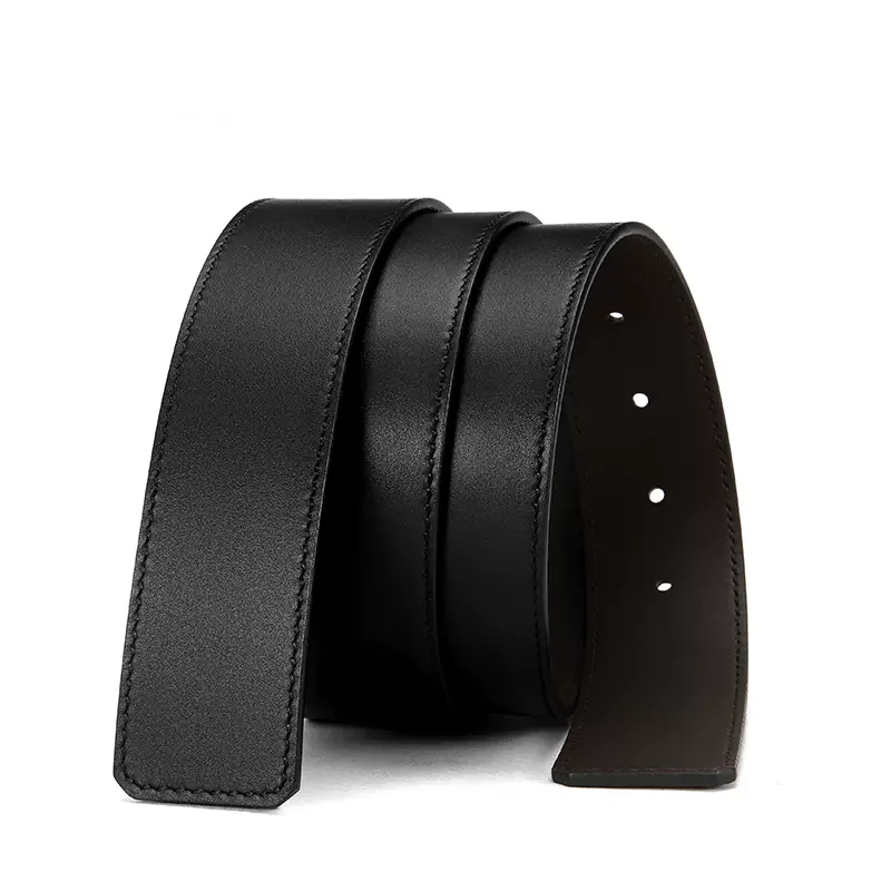 Men's high-end double-sided belt, designer belt, H-button head, boutique private customization, 3.8cm width, global free shippin