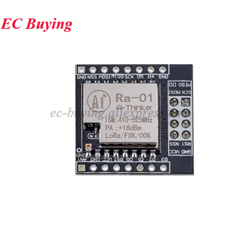 1-10 Buah Ra-01 SX1278 Modul Nirkabel Spektrum Penyebaran LoRa 433MHz 410-515Mhz Port Seri Nirkabel Antarmuka UART SPI Adaptor Ra01