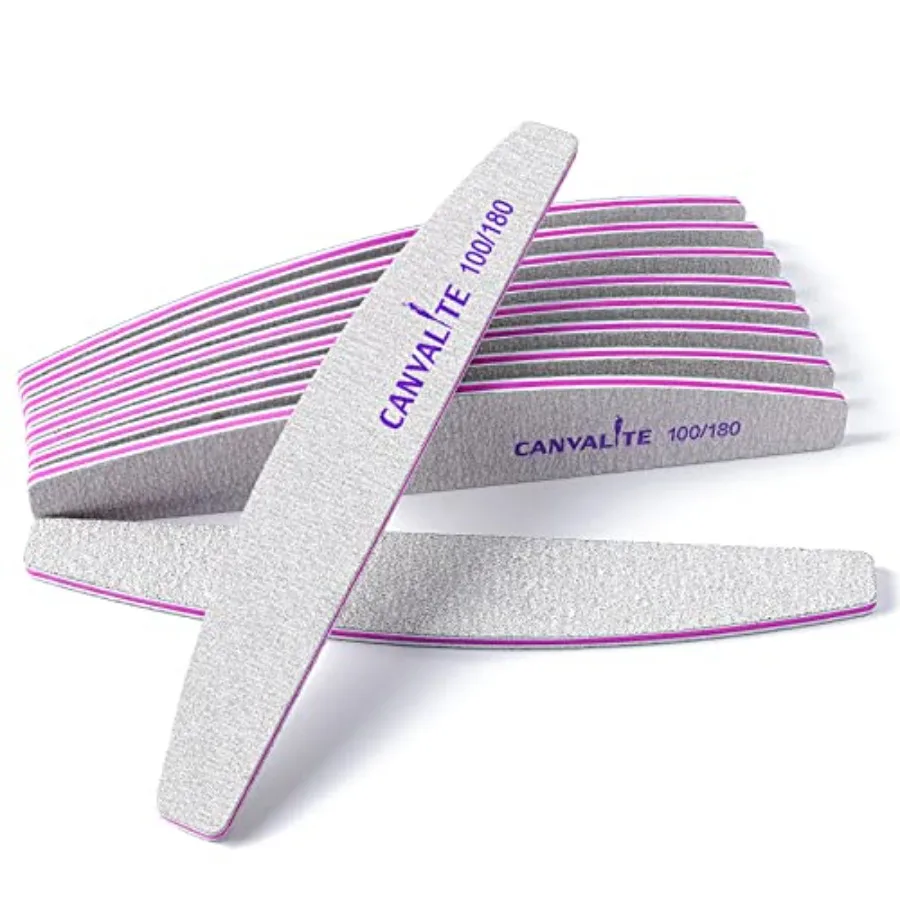 10 PCS Nail File Professional Nail Files Reusable Double Sided Emery Board 100/180 Grit Nail Styling Tools for Home and Salon U