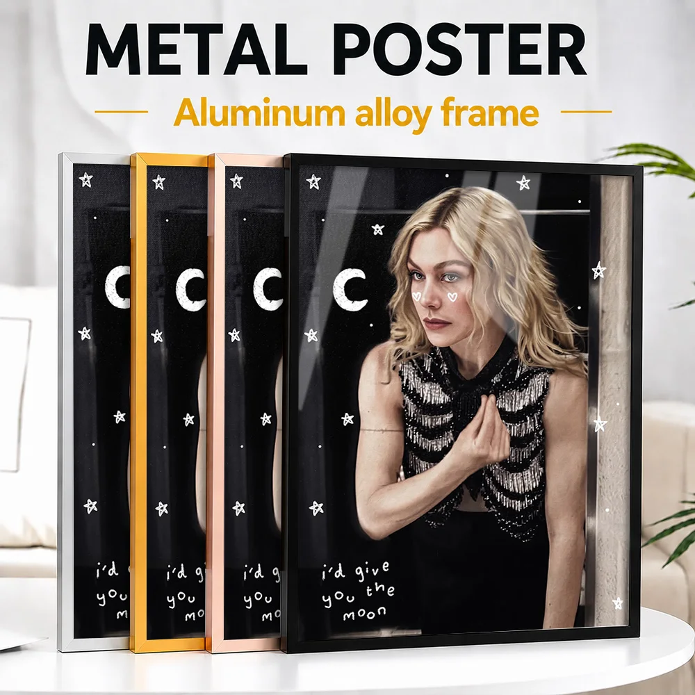 Katherine Mcnamara Moon Aesthetic Edit Framed Metal Print Customized Cosmic Perspective Wall Art For Dreamers Decorating Office