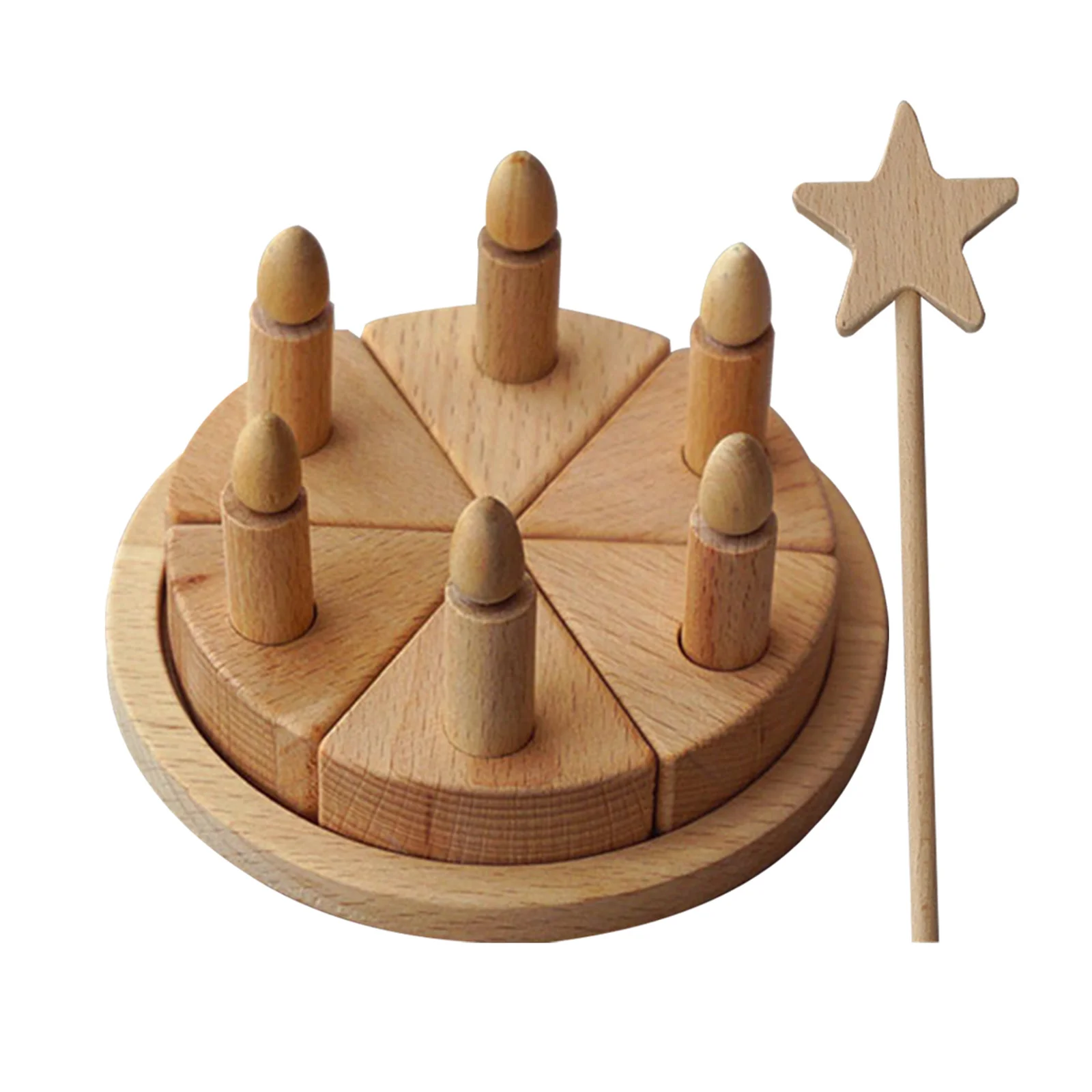 

1Set Wooden Birthday Party Cake DIY Pretend Role Play Food Set Kids Creativity Imagination Educational Wooden Cake Kit