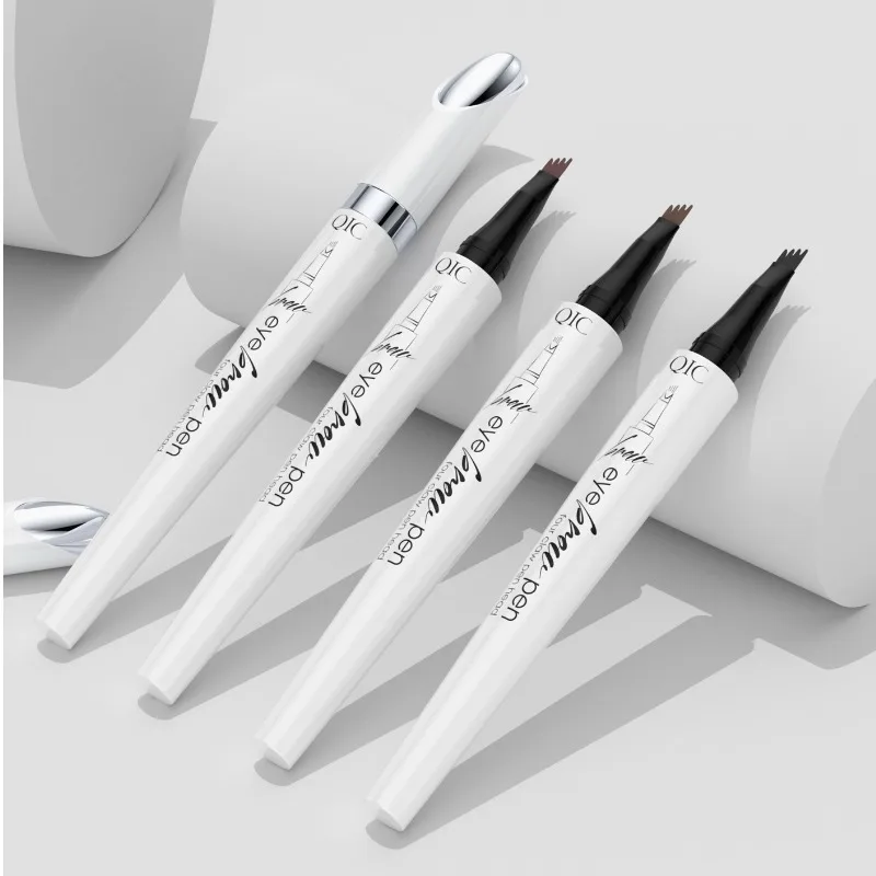 Stylo à sourcils liquide Ultra-fin, 4 Points, imperméable et résistant à la sueur, longue durée, maquillage marron foncé