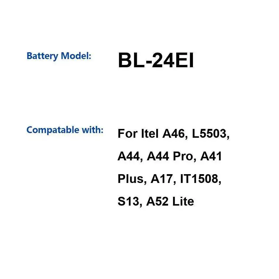 

BL-24EI 2400 мАч прочный аккумулятор для мобильного телефона Itel A46 L5503 A44 Pro A41 Plus A17 IT1508 S13 A52 Lite