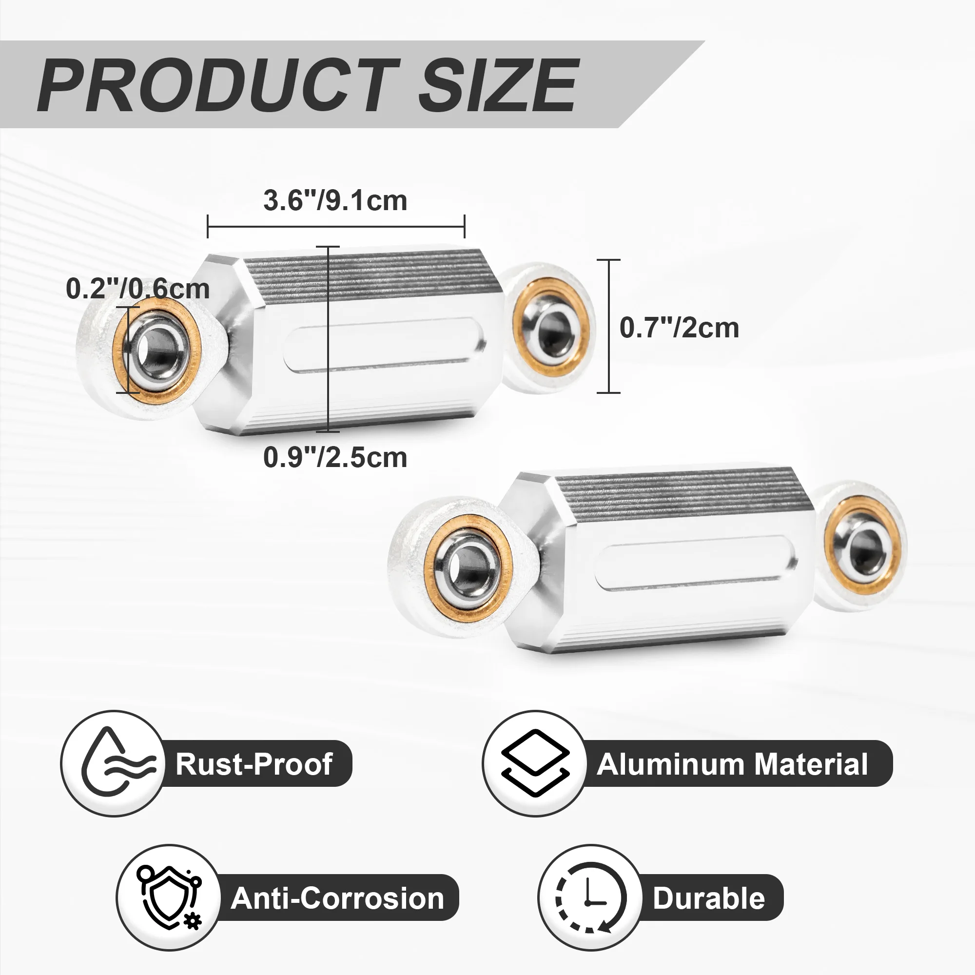 

Chrome External Connecting Rod Heim Joint Set 6mm Motorcycle Accessories Aluminum Sway Bar End Links for Can-Am Ryker All Modles