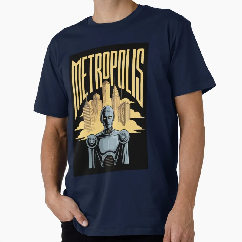 

Fritz Lang's Metropolis Classic Sci fi Gift t shirt for man Futuristic Robot Maria Graphic Clothes 1223 All size Tops S-6XL Tee