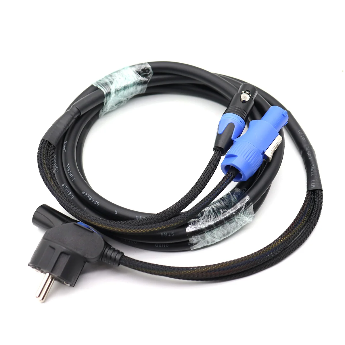 EU Power Plug to PowerCon Female + 3-Pin XLR DMX Combo Cable 1m 2m 3m 5m Stage Lighting DJ Event Concert Power Signal Cable