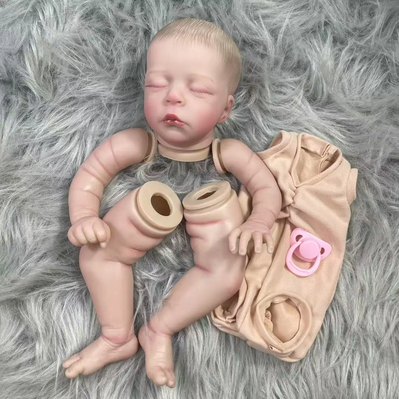 Kit de boneca bebê reborn de vinil de 20 polegadas Jude 3D pele pintada realista inacabado peças de molde de boneca recém-nascida de vinil