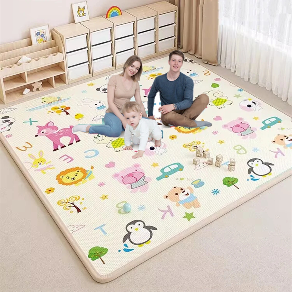 Multiple size options Cartoon Pattern Baby Play Mat Puzzle Children's Mat Baby Climbing Rug Baby Games Mat Toys f