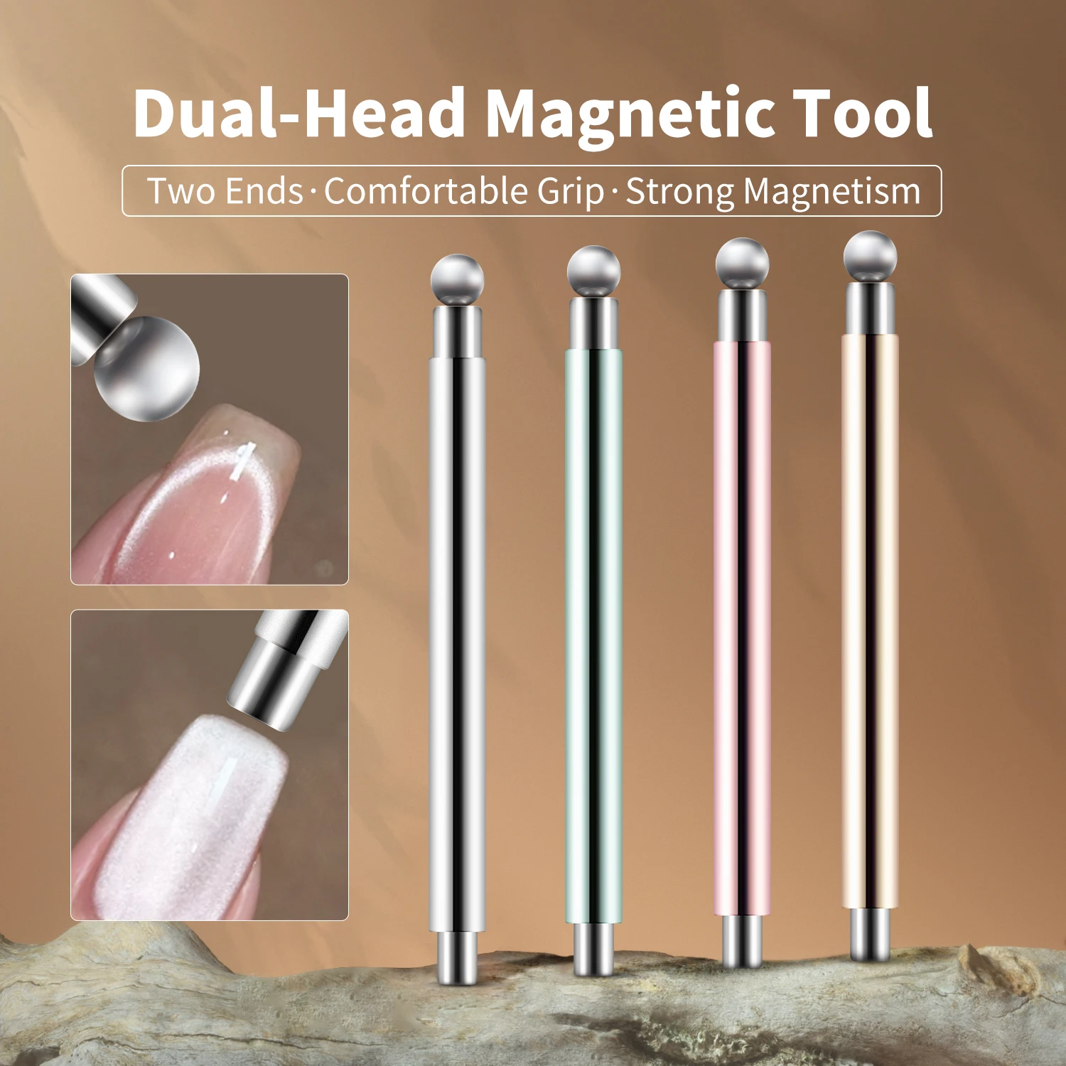 عين القط مسمار الفن أداة مغناطيسية عصا أسطوانية مع الكرة المغناطيس مانيكير ملحق لتأثيرات الخرزة الزجاجية يناسب طلاء جل الأشعة فوق البنفسجية #5