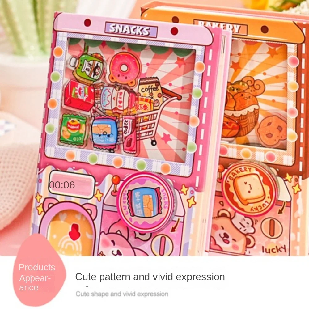 휴대용 컬러 내지 가샤폰 머신 노트북 귀여운 카와이 빵 노트북 만화 다이어리 간식 노트패드 학생용