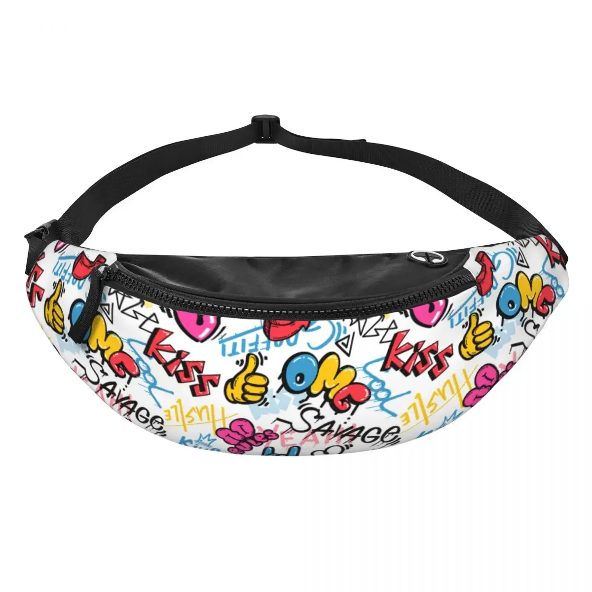 Custom Vintage Street Wall Graffiti Art Fanny Pack for Travel Hiking Men Women Street Art Crossbody Waist Bag Phone Money Pouch