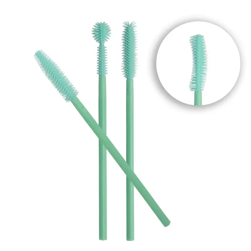 Sdotter 50 Uds. Cepillos de silicona para pestañas, varitas para rímel desechables, aplicador, cepillo para pestañas, herramientas de maquillaje para extensión de pestañas