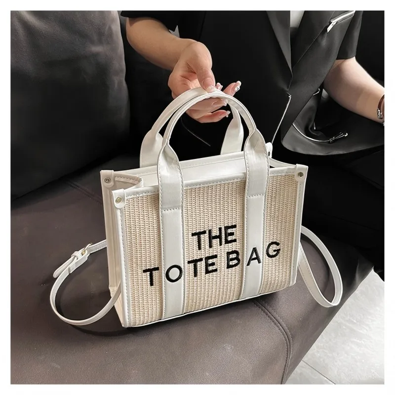 Сумка в дизайнерском стиле - новая модель 2025 года. Качественная соломенная сумочка. Модная сумка-тоут. Классическая сумка через плечо на одно плечо.