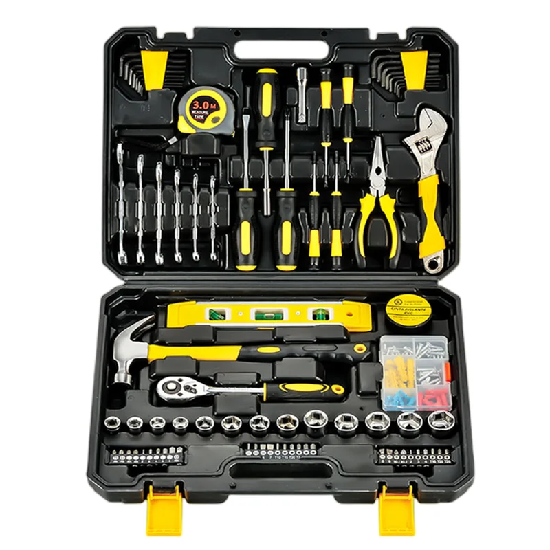 

Professional 108 PCS Home Metal Carpentry Car Repairs Maintenance Toolbox Complete Tools Kit Set Briefcase Boxes Plastic OEM