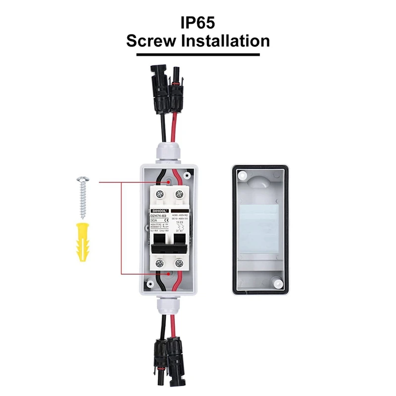 Imagem -03 - Disjuntor Diminuto com Interruptor de Desconexão dc Caixa de Distribuição Ip65 para Painéis Solares 12v400v