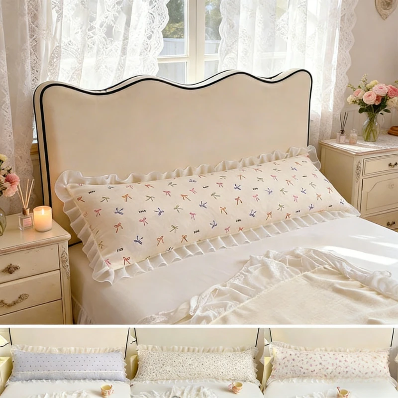 

Cloud Sleeping Long Pillowcase Soft and Machine Washable Light Luxury Bedroom Lace Pillowcase Suitable for Families and Couples