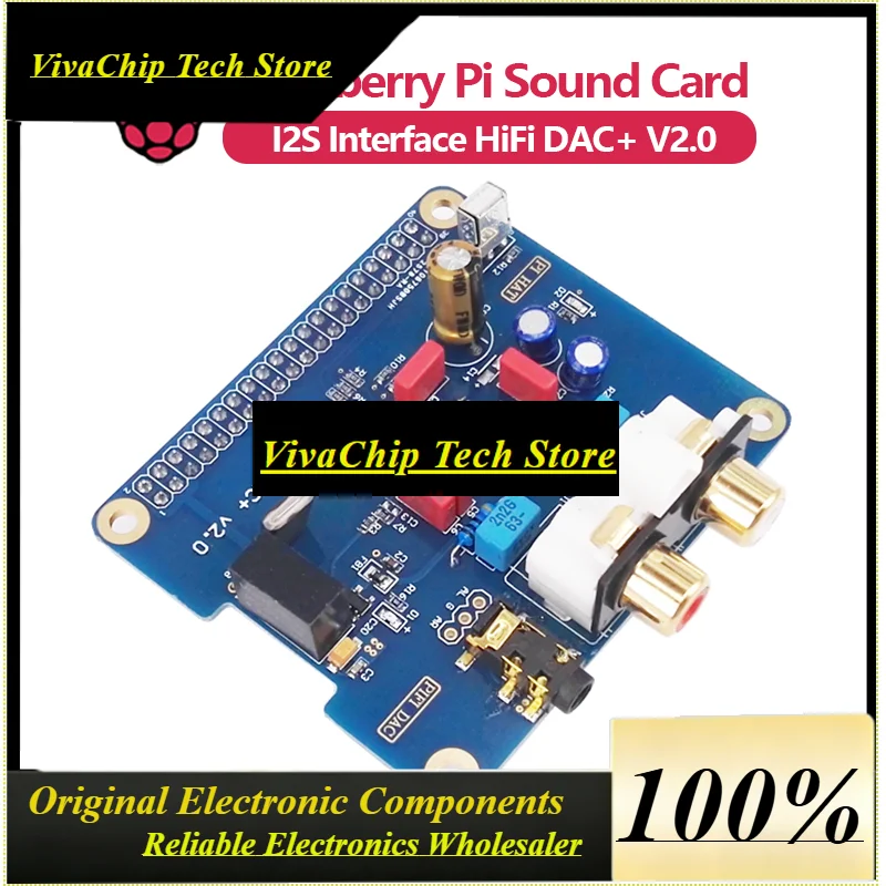 VivaRaspberry Pi 5/4/3B+ HIFI DAC+ Sound Card I2S Interface PiFi DAC+ V2.0
