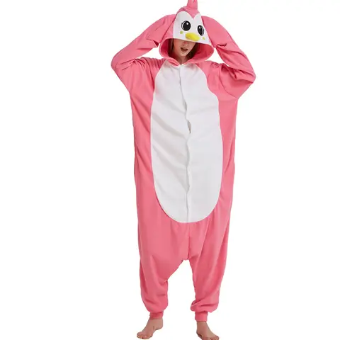 New red penguin woman Cartoon Kigurumi Onesie Pajamas Women Anime Jumpsuit Funny Sleepwear Girl Cosplay Clothes Clothing