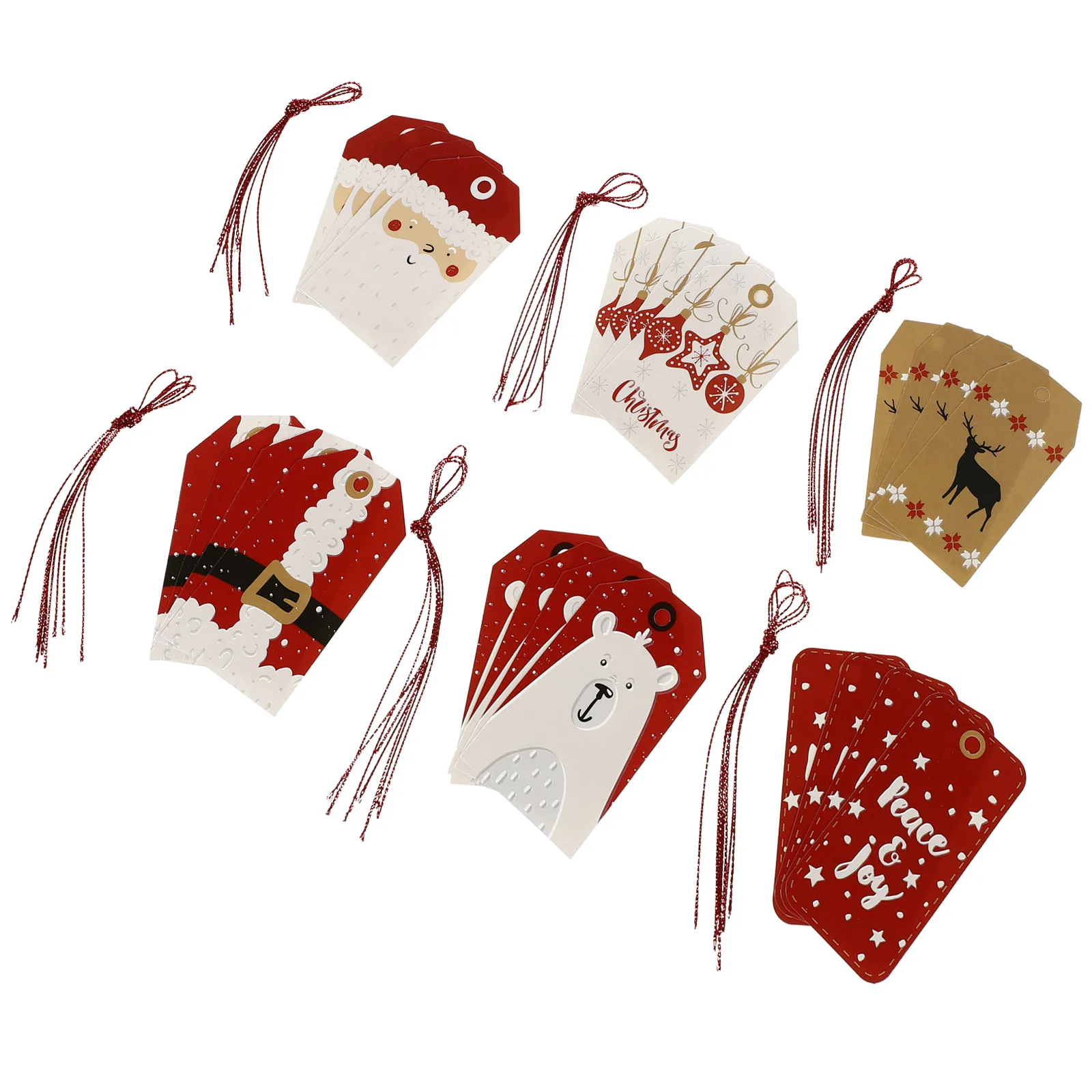 

24 Pcs Christmas Tree Decorative Paper Tags Hanging naments Xmas Party Supplies Fireplace Wall Decor Present Labels