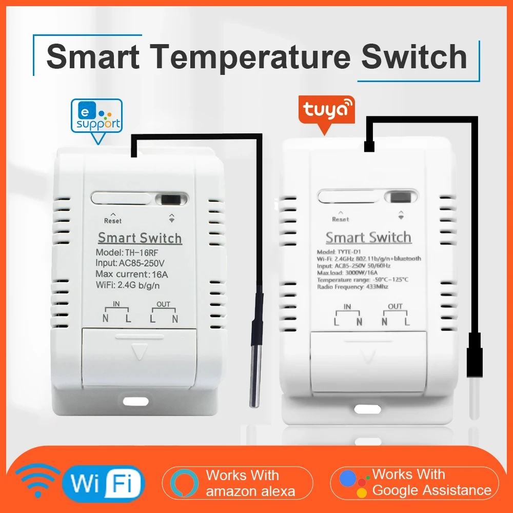 Ewelink / Tuya WiFi Smart Temperature Switch, 16A, 3000W, Energy Monitoring, RF433, Intelligent Thermostat, Alexa Google Home