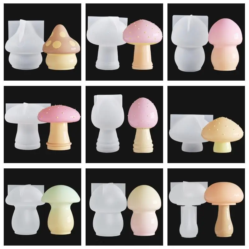 3DStereoscopic Mushroom Storage Silicone Mold DIY Aromatherapy Gypsum Mushroom Dropping Mold Candle Storage Home Decoration Mold