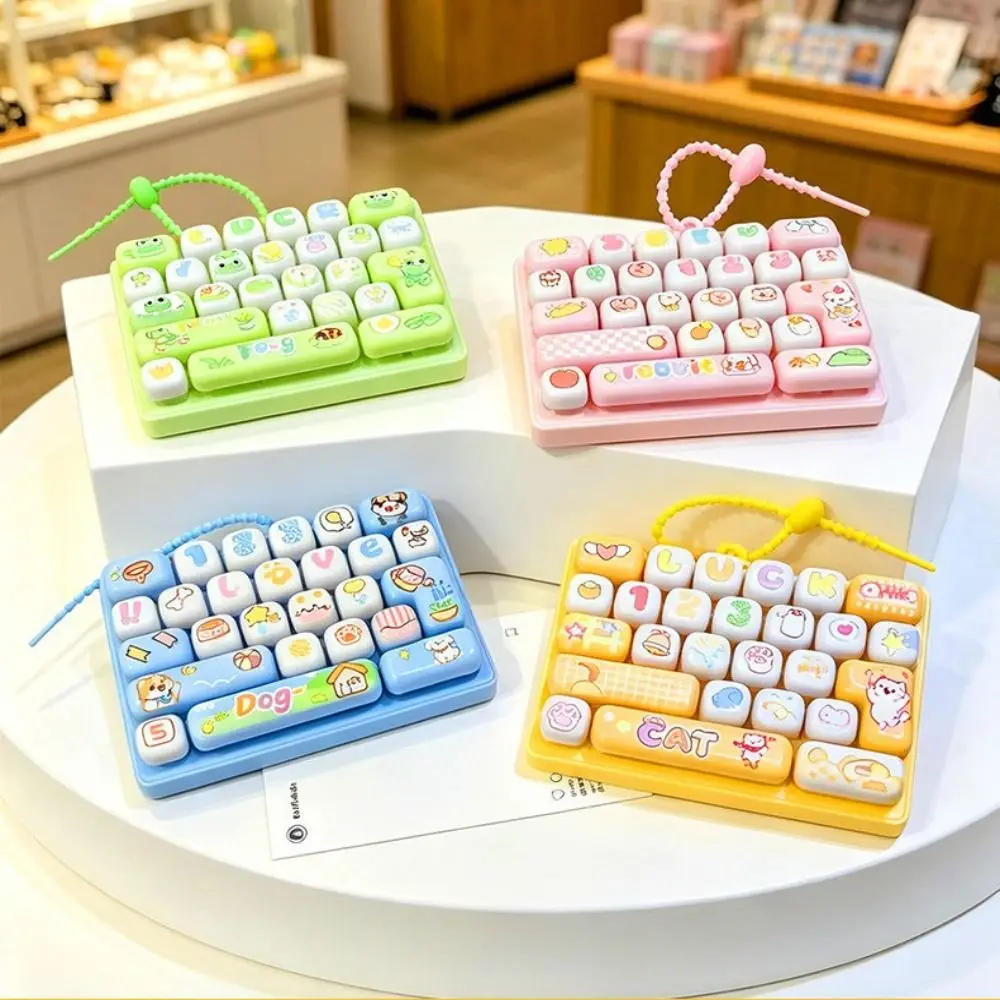 Funny 26 Keys Mechanical Keyboard Cartoon Hanging Stress Relief Fidget Gift Bag Pendant Bag Charm