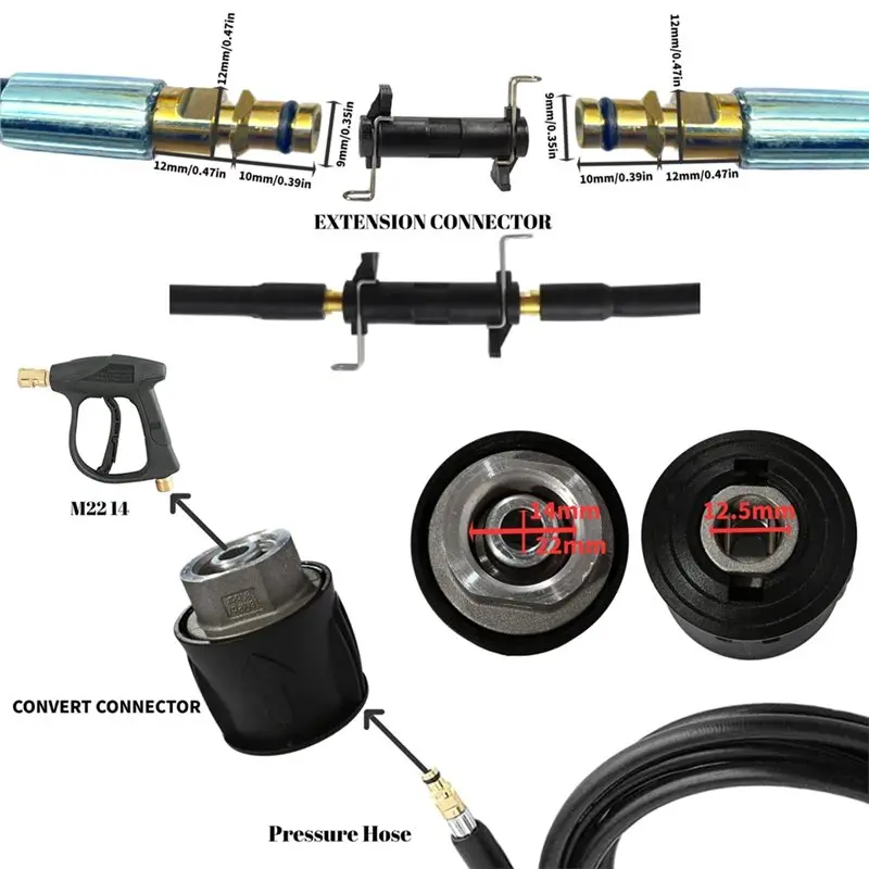 ABRU-Quick Connector 15 Meter Pressure Washer Hose For Karcher K2-K7, Super Flexible, 40 Mpa(High-Pressure) Water Hose 5800 PSI