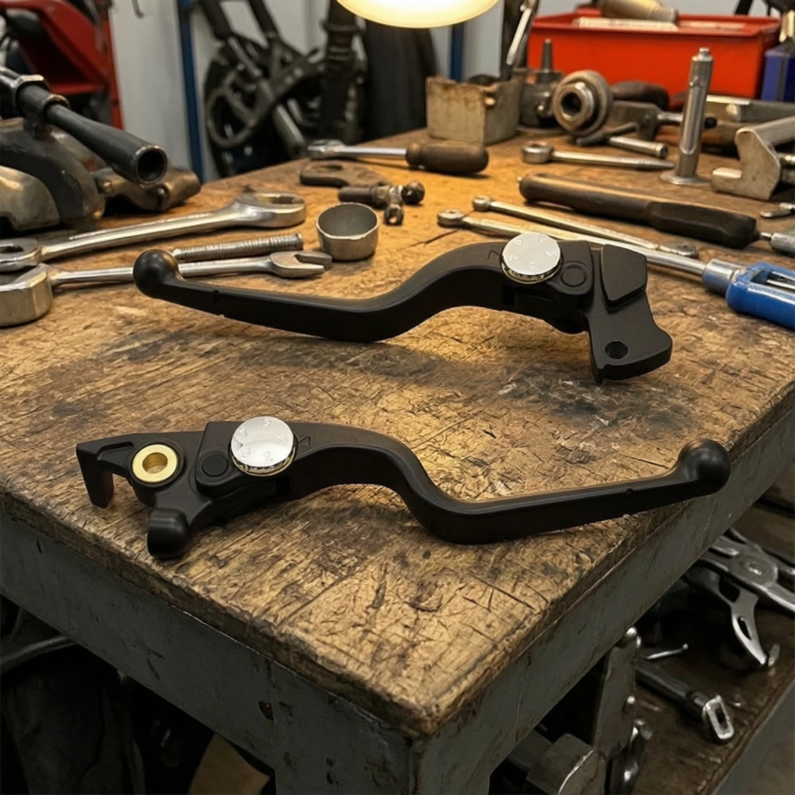 2 Pieces Motorcycle Brake Clutch Levers Adjustable Brake and Clutch Lever Set Left and Right Lever Set Replacement