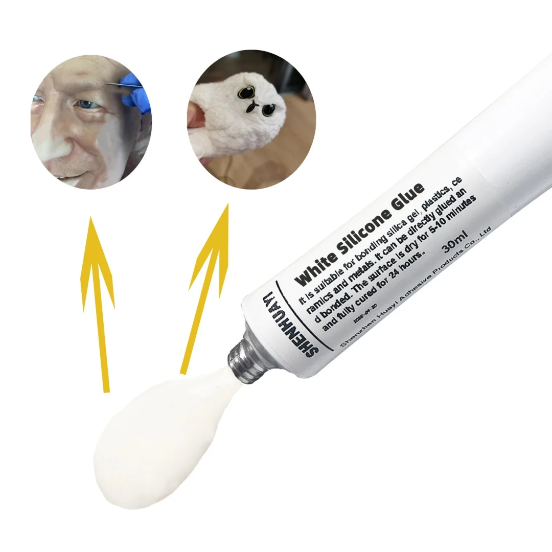 Silicone adhesive, silicone facial mask color white, toy surface color model, permanent color soft but not hard