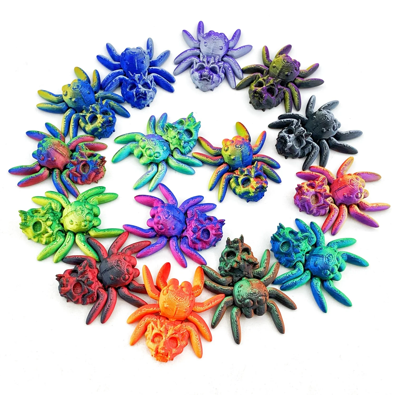 

3D printing simulation spider plastic crafts creative mini ghost face spider statue gradient spider ornament unique small gift