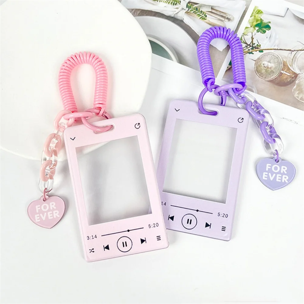 

Kawaiiacrylic Card Holder Keychain Cute Photo Kpop Idol Postcard Protective Case Bus Student Id Card Sleeves Bag Pendant