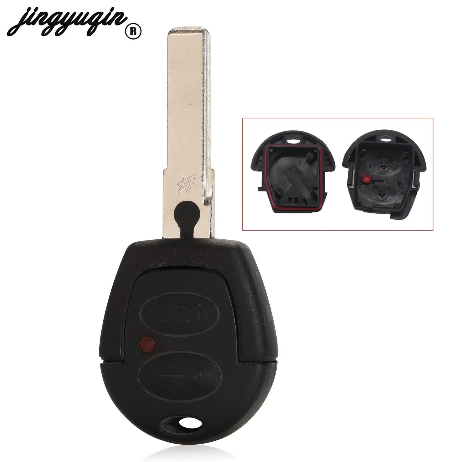 jingyuqin 2 Buttons Remote Car Key Shell Case Fob For VW Volkswagen Polo Golf Jetta Sharan Seat Leon SKODA FABIA OCTAVIA