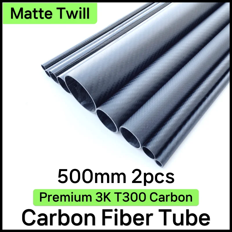 lot/2pcs 500mm Carbon Fiber Tube for RC Drone Parts 3K High Hardness Composite Material OD 14mm 20mm 22mm 30mm 32mm 40mm