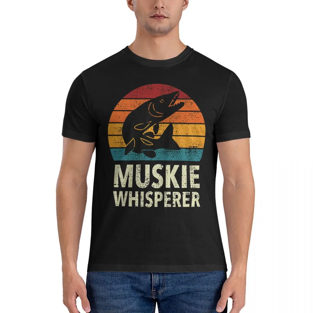 Men Angling T Shirts Muskie 100% Cotton Clothing Unique Short Sleeve Round Neck Tee Shirt New Arrival T-Shirt