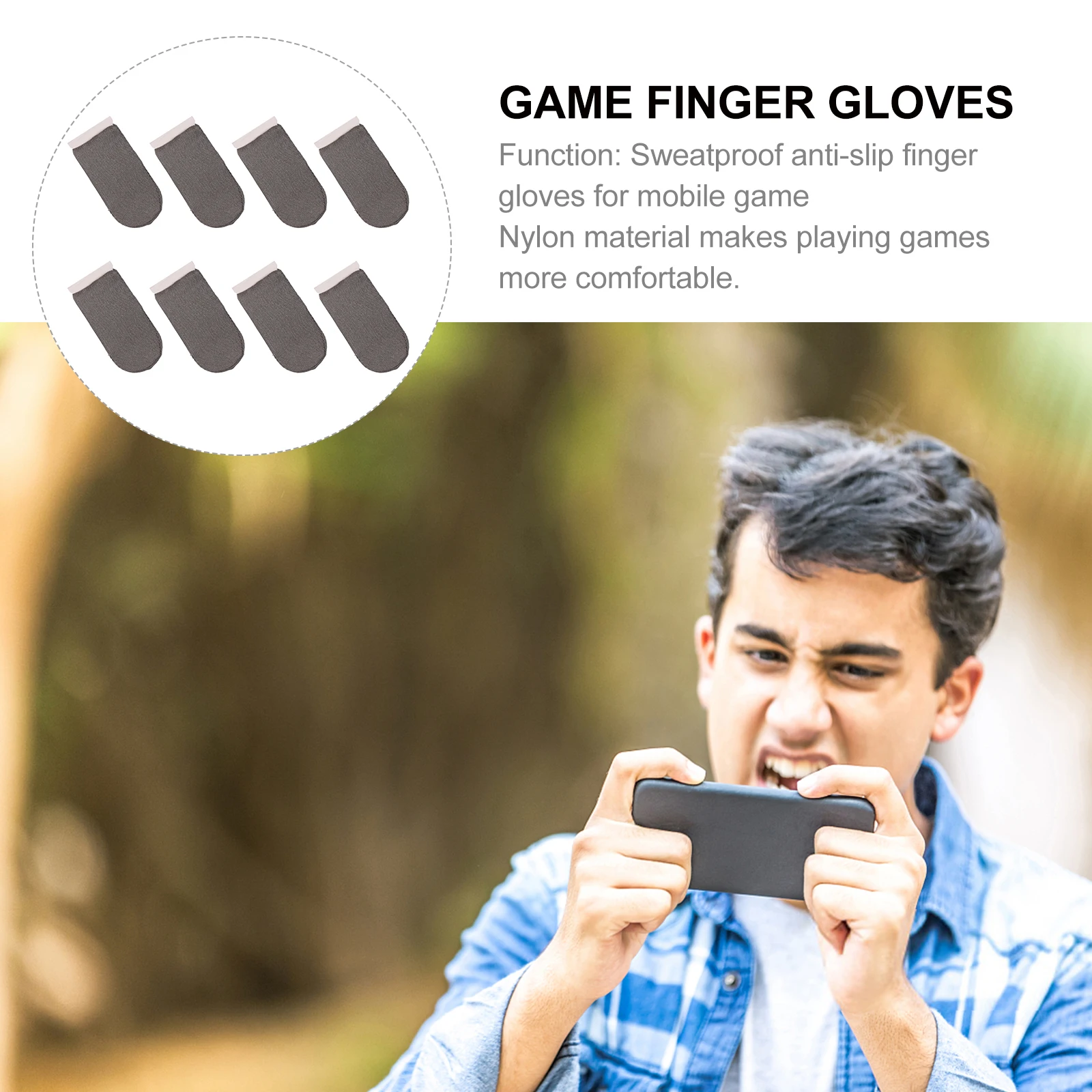 

8pcs Anti-Slip Game Finger Sleeves Touch Screen Thumb Covers Sweatproof Gaming Gloves Enhanced Sensitivity For Mobile Gamepad