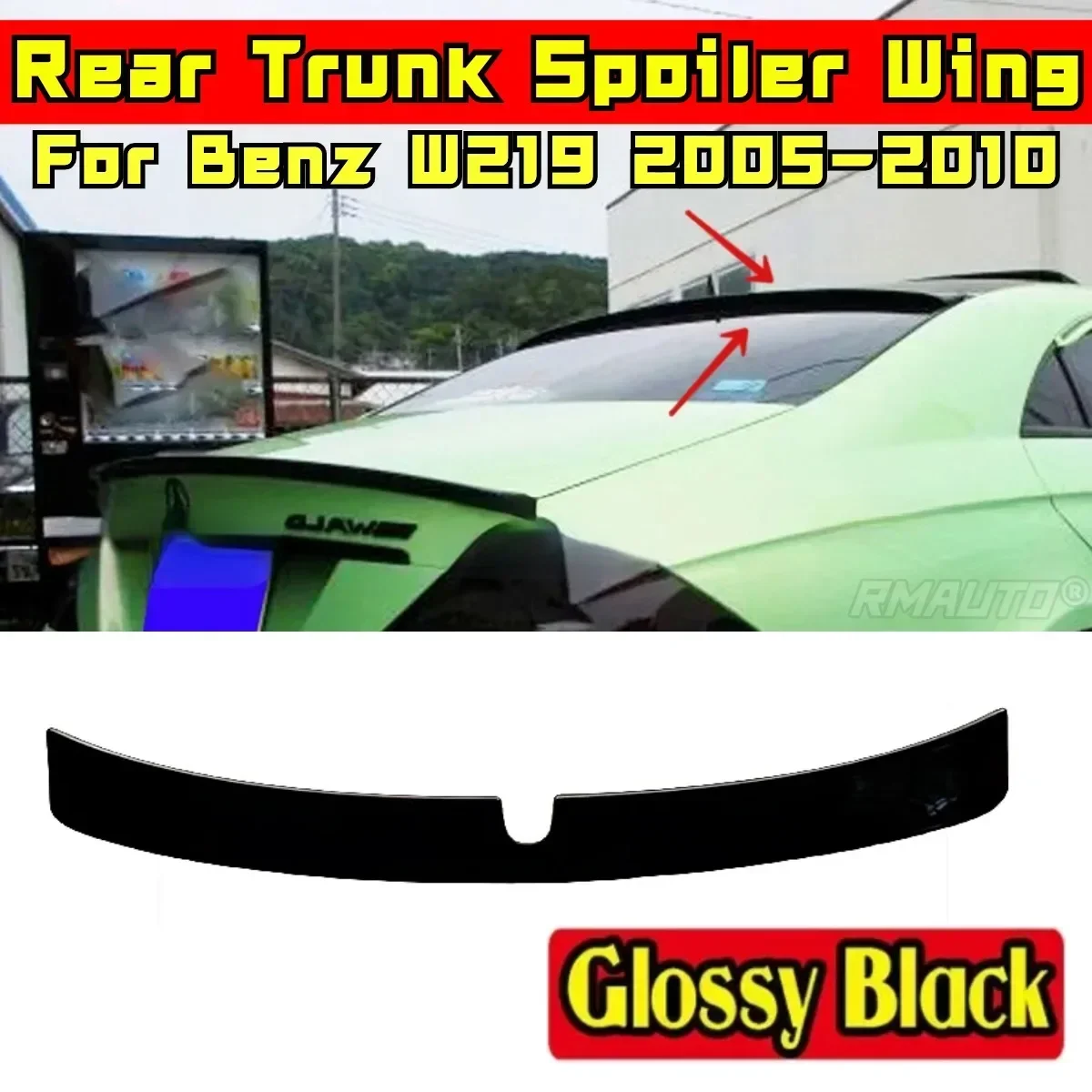 For Mercedes Benz CLS300 CLS350 CLS400 CLS450 CLS63 AMG 2005-2010 Rear Spoiler Wing Body Kit Car Rear Roof Spoiler Exterior Part