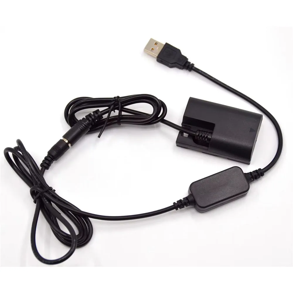 USB Power Bank Cable 5V+Dummy Battery LP-E6 LP E6 Decoded DC Coupler ACK-E6 DR-E6 for Canon EOS 5D Mark II III 5D2 5D3 6D 7D 60D