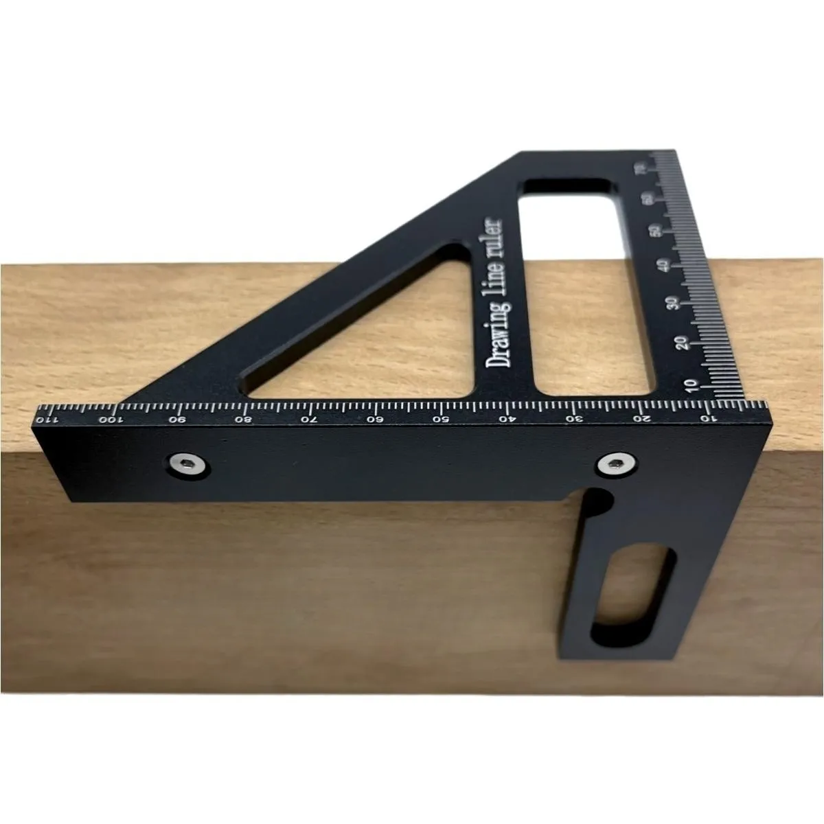 Precision Aluminum Alloy Square Protractor Miter Triangle Ruler, 45/90 Degree Scribing Measuring Tool for Woodwork Carpenter