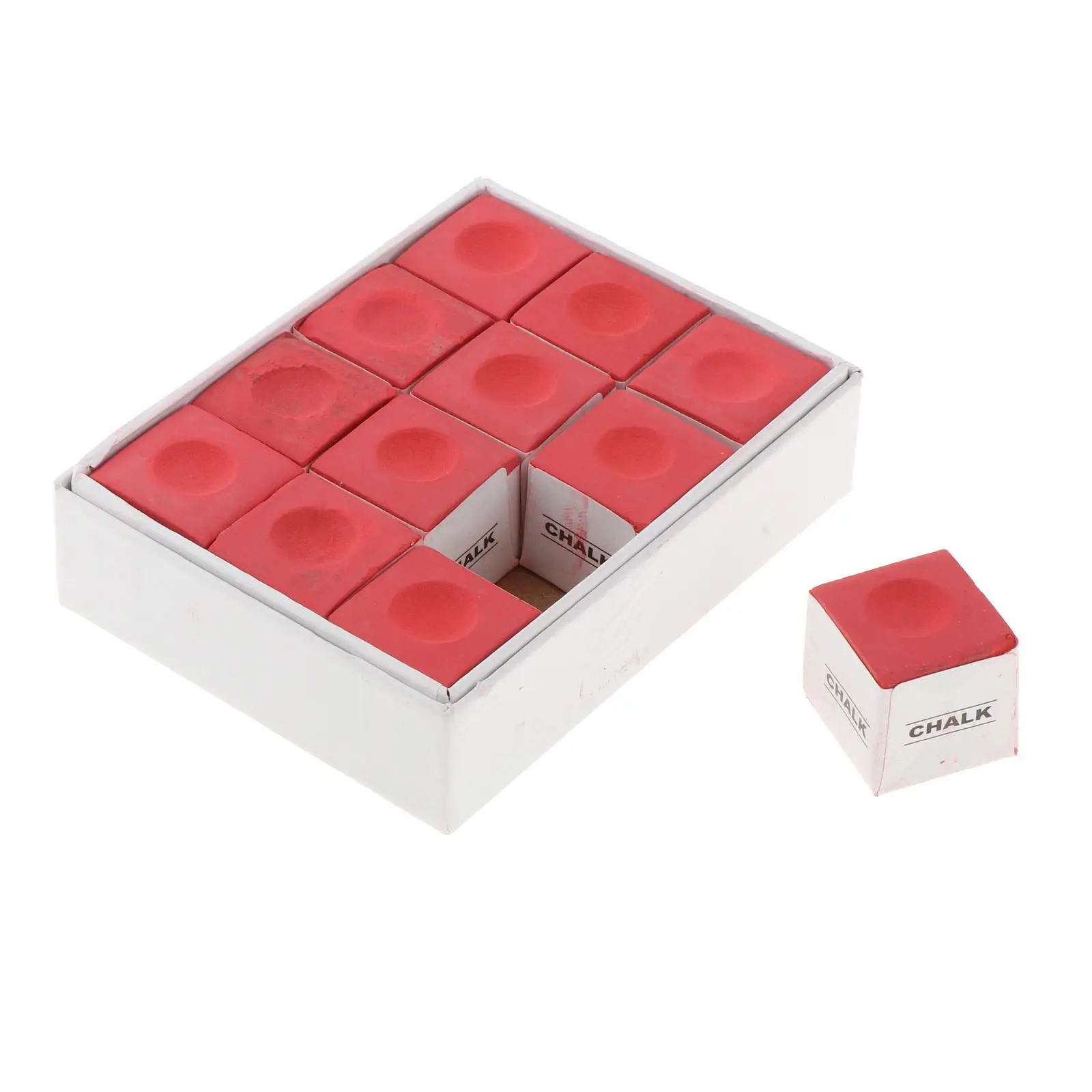 

12Pcs Pool Cue Chalks Increase Friction Snooker Cue Tip Accessories Supplies Red