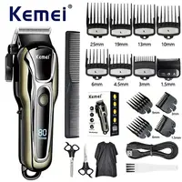 Cortadora de pelo Kemei PG1990A recargable o peines de límite, cortadora de pelo profesional inalámbrica para hombres, Máquina para cortar cabello para hombres, peluquero