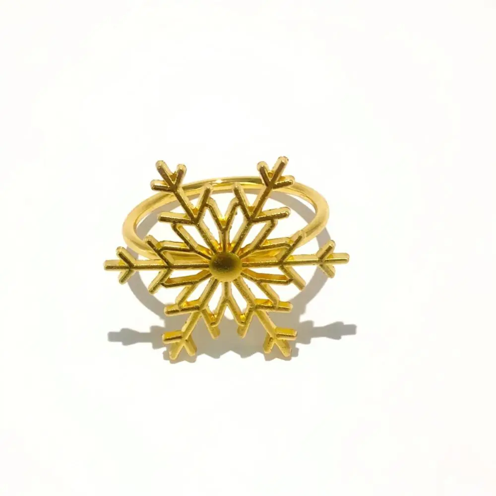 Christmas Snowflake Napkin Rings Metal Napkin Holders For Wedding Party Table Decoration Dinner Napkin Buckles Gold Silver