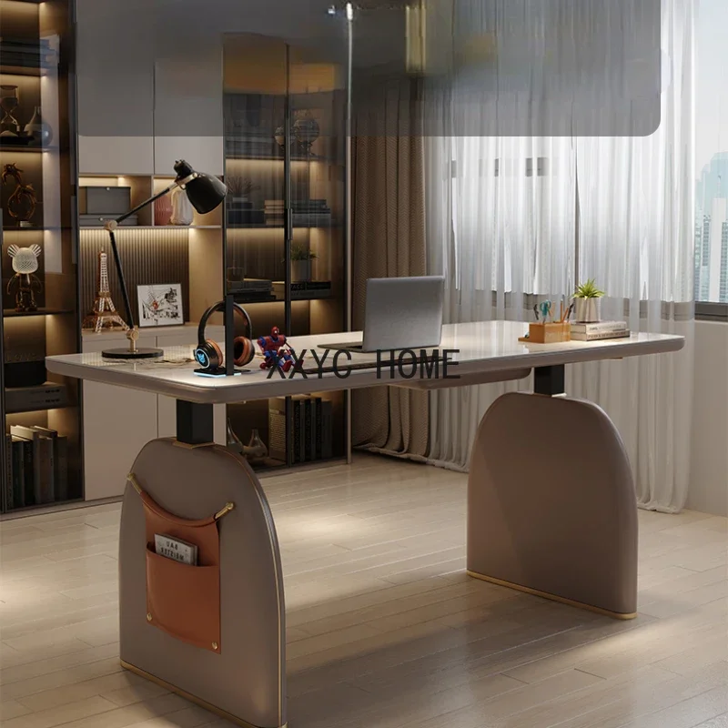 

Легкий роскошный компьютерный стол с каменной плитой, подъемный стол, простой электрический автоматический ноутбук, домашний офисный стол